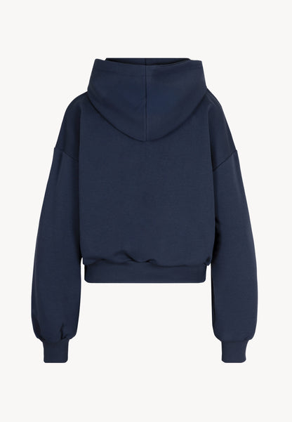 Niebieska bluza z kapturem z logo SAY