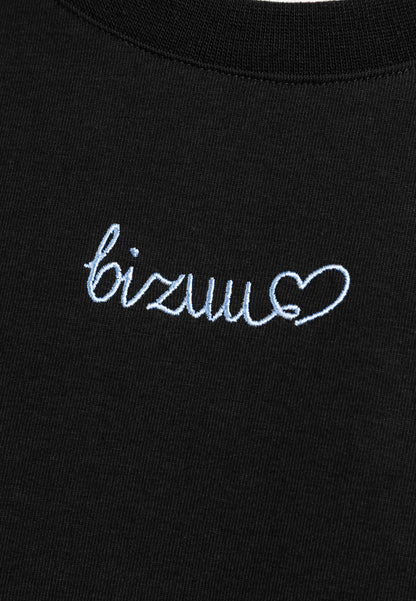 Czarny T-shirt z haftem SEYA