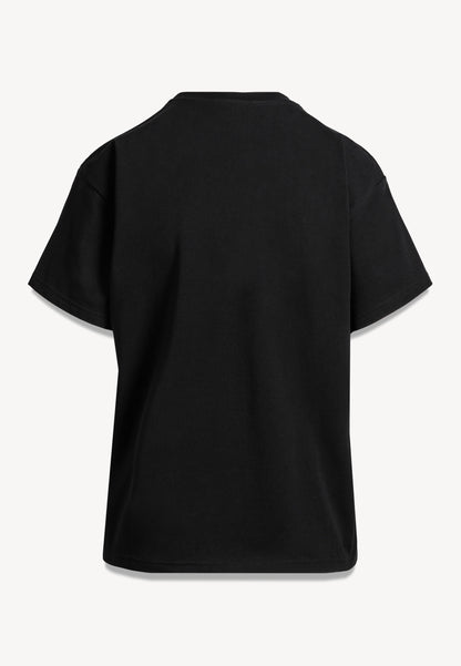 Czarny T-shirt z haftem SEYA
