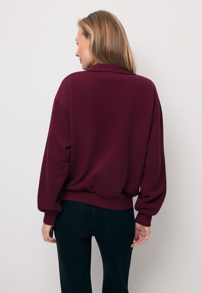 Bordowa bluza typu half-zip TANSY