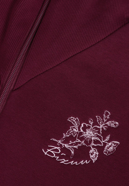 Bordowa bluza typu half-zip TANSY