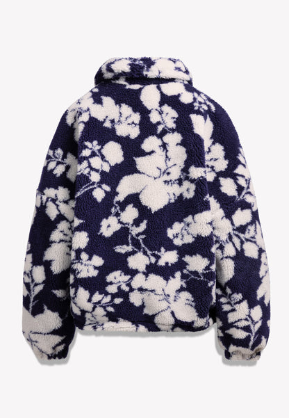 Granatowa kurta z polaru z wełną TEDDY