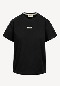 Bawełniany czarny T-shirt z logo TISHALLE