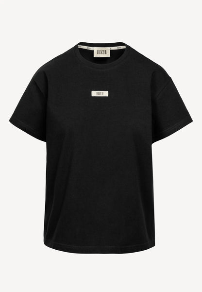 Bawełniany czarny T-shirt z logo TISHALLE