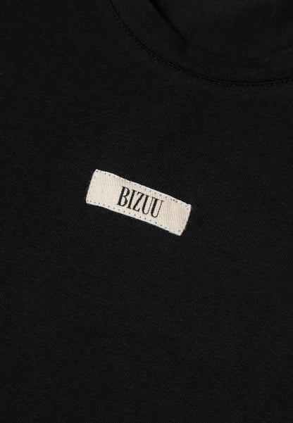 Bawełniany czarny T-shirt z logo TISHALLE