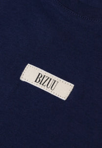 Bawełniany granatowy T-shirt z logo TISHALLE