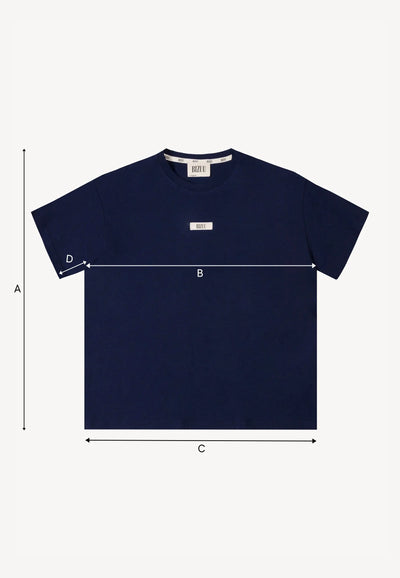 Bawełniany granatowy T-shirt z logo TISHALLE