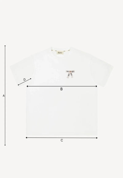 Oversizowy T-shirt z logowaną kokardką TISHALLE kremowy