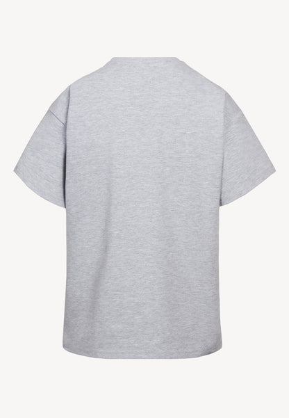 Bawełniany szary T-shirt z logo TISHALLE