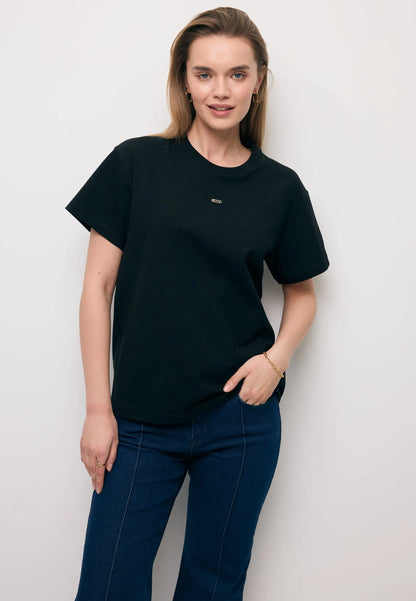 Czarny T-shirt oversize TISHAL