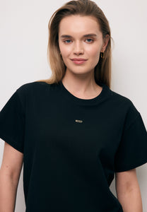 Czarny T-shirt oversize TISHAL