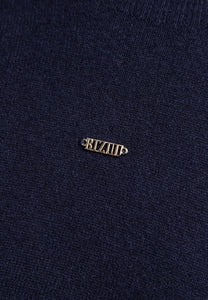 Granatowy wełniany sweter WOOLY